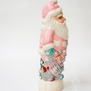 1950's Pink Santa with Shiny Brite Ornaments