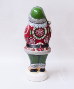 One of a Kind Statement Santa in Zentangle Patterned Coat