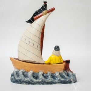 Nautical Fisherman Santa in Sailing Boat