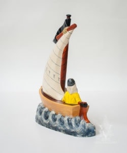 Nautical Fisherman Santa in Sailing Boat