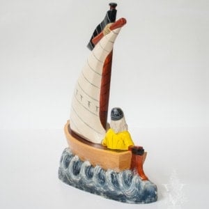 Nautical Fisherman Santa in Sailing Boat