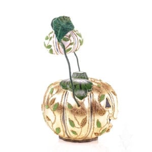 Large Golden Pumpkin Holding Small Pumpkin
