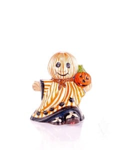 Mini Striped Ghost with Pumpkin