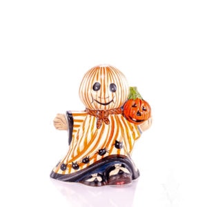 Mini Striped Ghost with Pumpkin