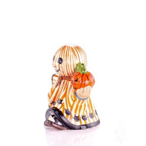Mini Striped Ghost with Pumpkin
