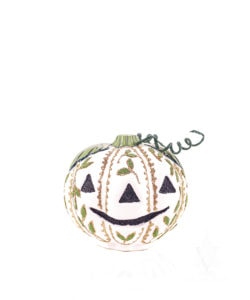 White Jack O'Lantern with Gold Beading