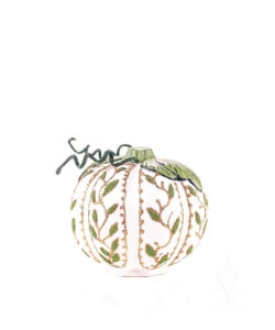 White Jack O'Lantern with Gold Beading