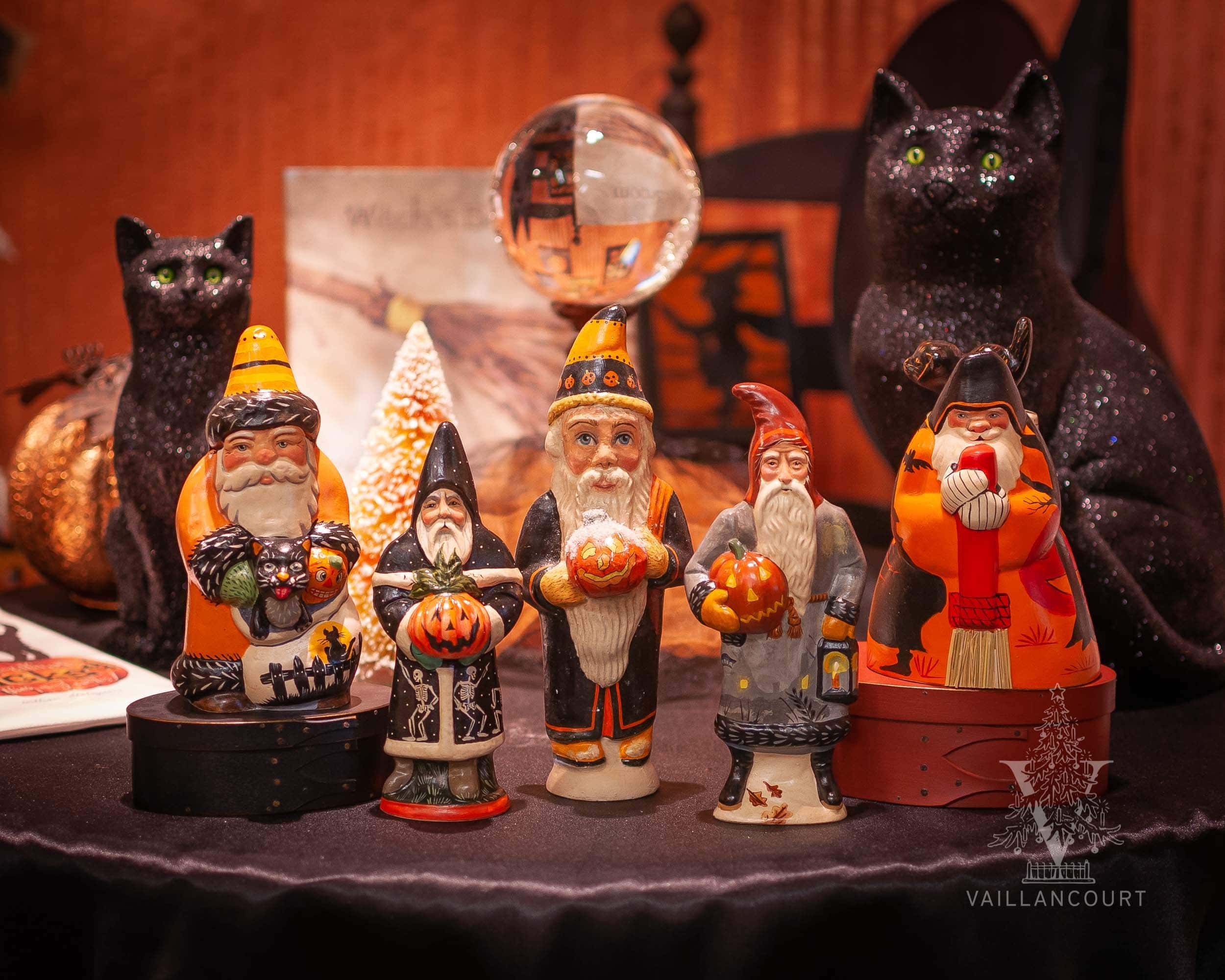 The Vaillancourt Fall Chalkware collection includes the popular Halloween Santa Series.