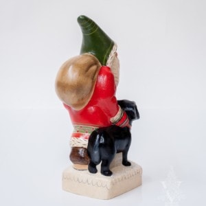 Red Father Christmas Walking Black Lab