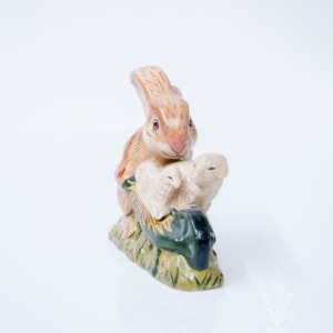 Bunny Pushing Lambs in Wheelbarrow