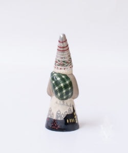 Wizardly Santa in Grey with Forest Scene