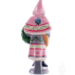 50s Pink Santa with Ornament Wreath