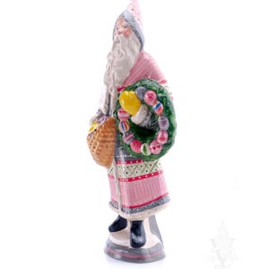 50s Pink Santa with Ornament Wreath