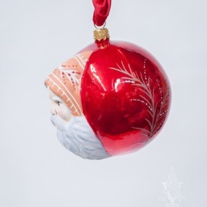 Jingle Balls™ Santa’s Portrait on Pearlized Red