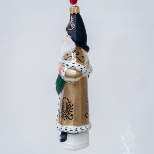 Golden Colonial Santa with Ornaments