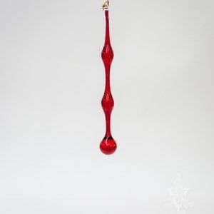Red Bauble Icicle Glass Droplet (Set of 5)
