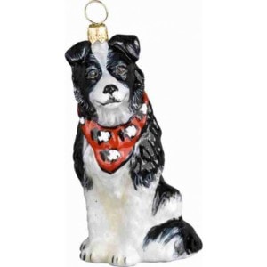 Border Collie with Bandana Ornament