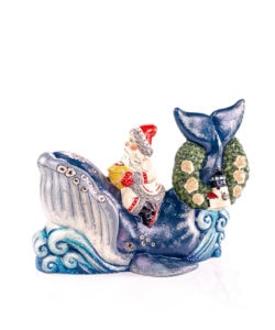 Nautical Santa Riding Nantucket Whale