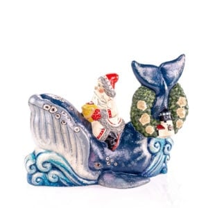 Nautical Santa Riding Nantucket Whale