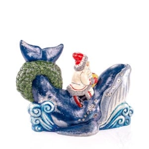 Nautical Santa Riding Nantucket Whale
