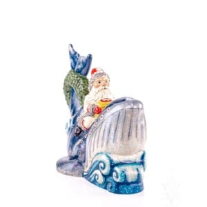 Nautical Santa Riding Nantucket Whale