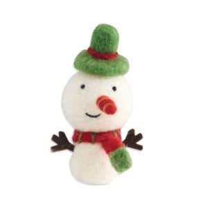 Snowman Ornament Green Hat