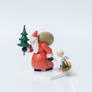 Santa Claus with Tree and Angel