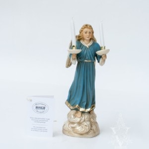 MAROLIN Blue Angel Holding Candle Sticks