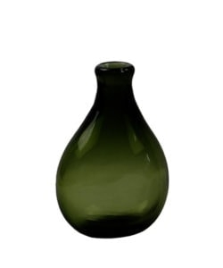 7" Dark Green Glass Flask