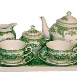 Green Tea Set with Tray Gondola