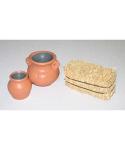 Nativity Pots and Hay Bale