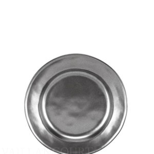 Pewter Stoneware Round Dessert