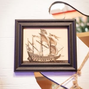 1578 British Ship of War (Black Frame)