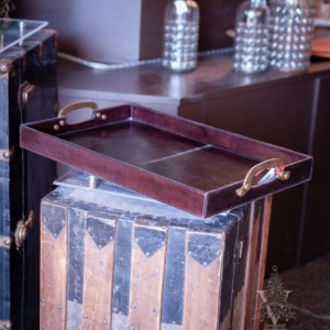 Rectangular Leather Butler's Tray (Large)
