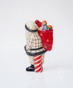 Santa in White with Pumpkin in Sack