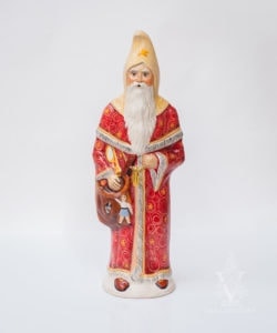 Red & Gold Window Display Father Christmas