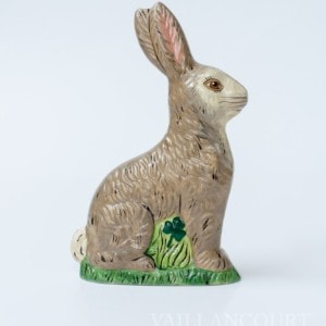 Grey Rabbit with Yellow Flower and Clover
