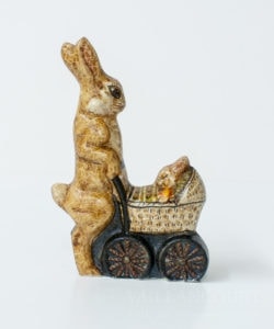 Rabbit Pushing Baby Carriage
