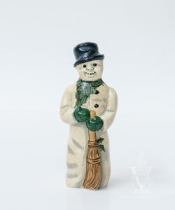 Snowman with Holly Scarf and Broom
