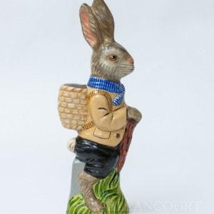 Brown Man Rabbit in Striped Scarf