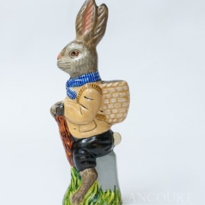 Brown Man Rabbit in Striped Scarf
