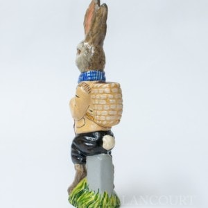 Brown Man Rabbit in Striped Scarf