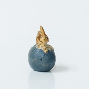 Two Tiny Bunnies in Cracked Blue Egg