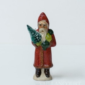 Small Father Christmas with Red Coat and Drilled Tree