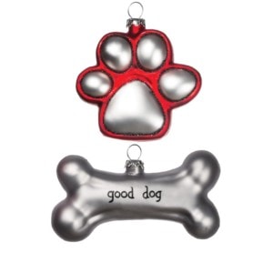 Paw Ornament /  Bone Ornament (AssorteD)