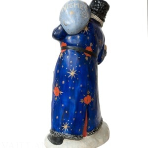 Blue Father Christmas Window Display
