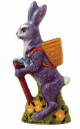 Purple Rabbit with Walking Stick