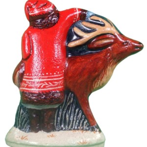 Santa Hugging Deer