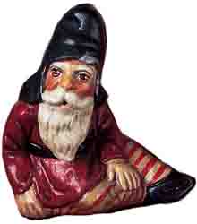 Father Christmas Sitting with Legs to One Side