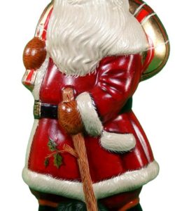 Santa with Walking Stick and Gold Sack